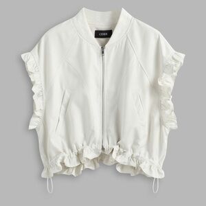 Cider STAND COLLAR SOLID RUFFLE VEST